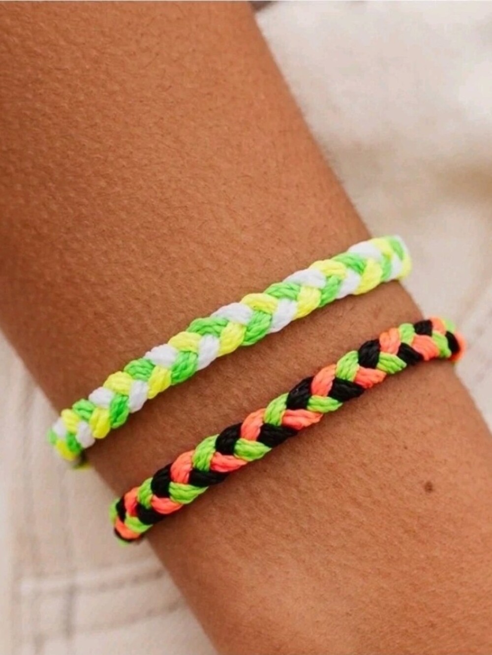 puravida Braided Cord Friendship Bracelets - Adjustable, in Green, Pink,Blk NWT
